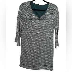 Madewell Silk Patterned Green Dress Size XXS